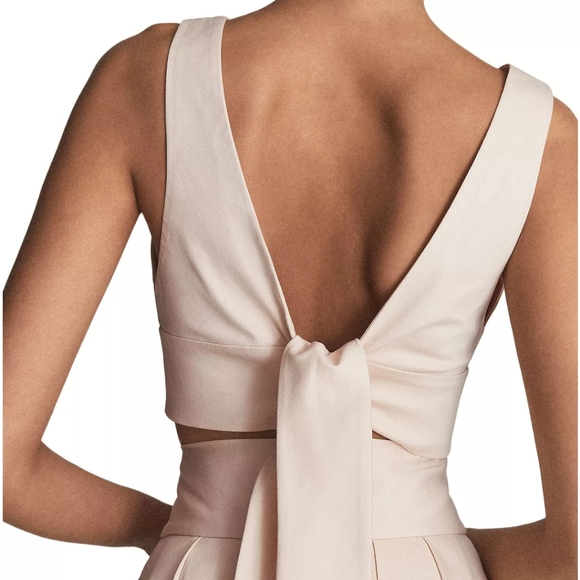 TAMMI CROP TOP WITH BOW DETAIL - Reiss- Size 4 UK Size 0 US - Picture 3 of 6